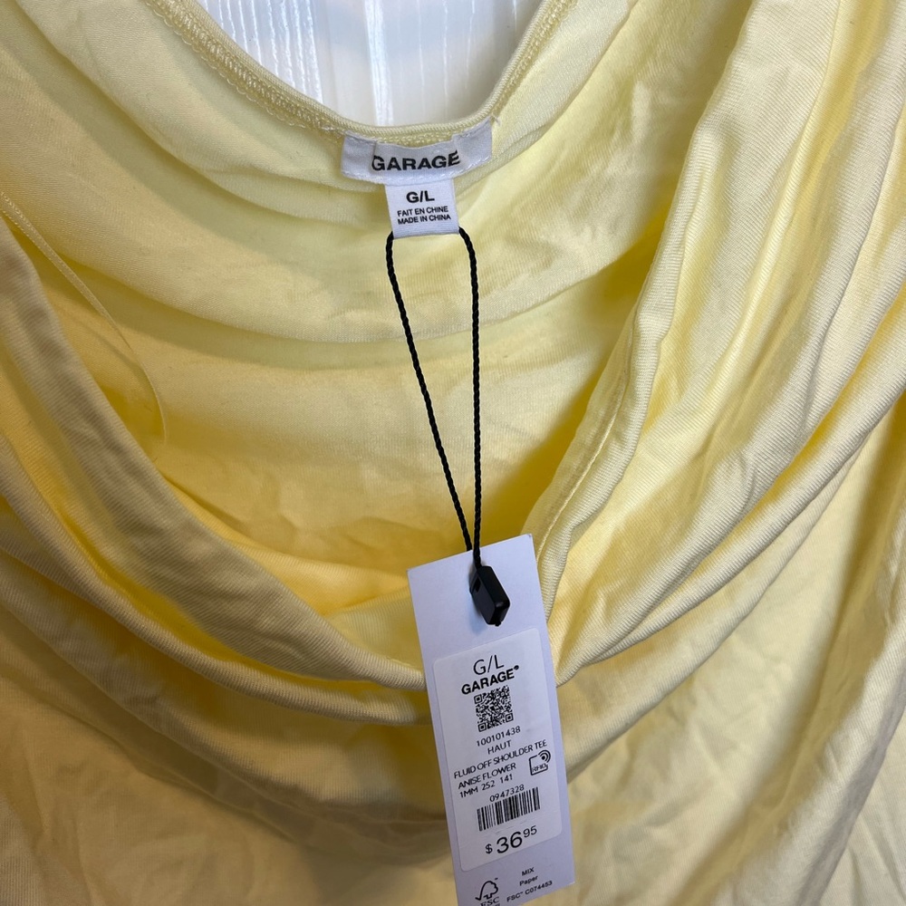 💛 NWT Garage Off-Shoulder Yellow Top - Picture 4 of 7